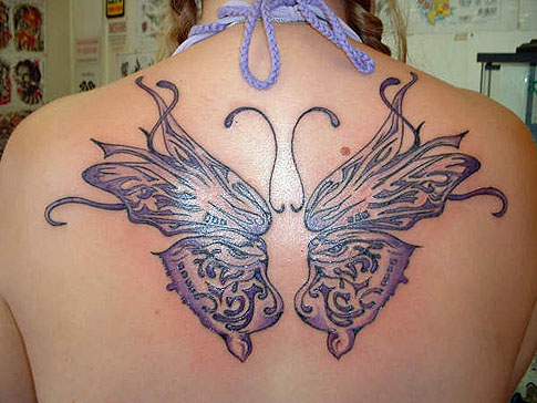 Butterfly Back Piece Tattoo