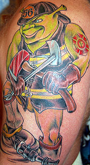 Firefighter Cartoon Characters Tattoos