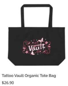 Tattoo Vault Floral Print Tote Bag