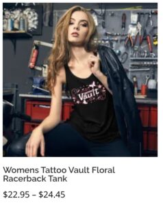 Tattoo Vault Womens Floral Print Racerback Tank Top